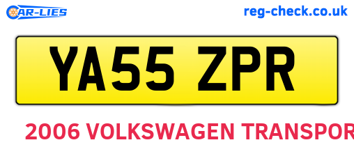 YA55ZPR are the vehicle registration plates.
