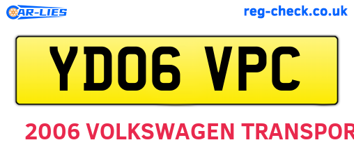 YD06VPC are the vehicle registration plates.