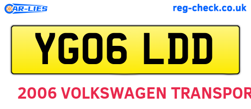 YG06LDD are the vehicle registration plates.