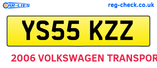 YS55KZZ are the vehicle registration plates.