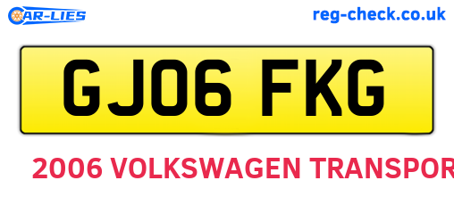 GJ06FKG are the vehicle registration plates.