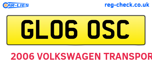 GL06OSC are the vehicle registration plates.