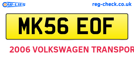 MK56EOF are the vehicle registration plates.