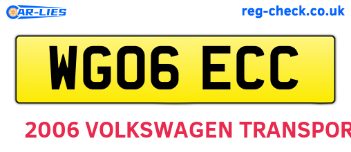 WG06ECC are the vehicle registration plates.