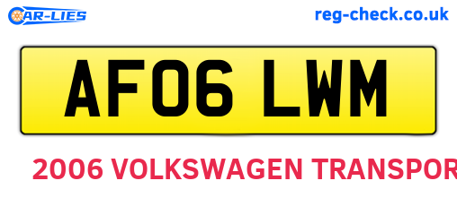 AF06LWM are the vehicle registration plates.