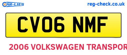 CV06NMF are the vehicle registration plates.