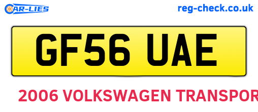 GF56UAE are the vehicle registration plates.