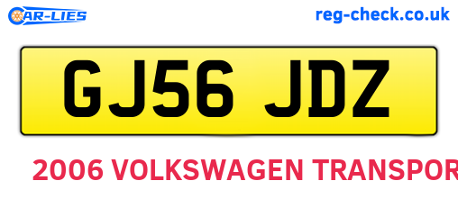 GJ56JDZ are the vehicle registration plates.
