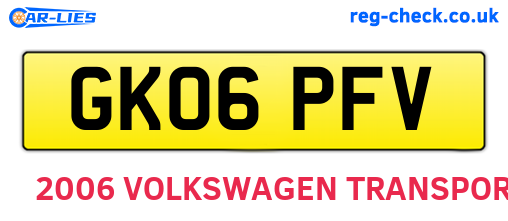 GK06PFV are the vehicle registration plates.
