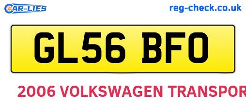 GL56BFO are the vehicle registration plates.