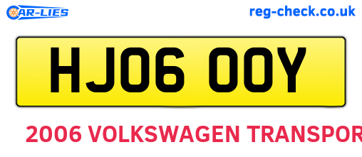HJ06OOY are the vehicle registration plates.