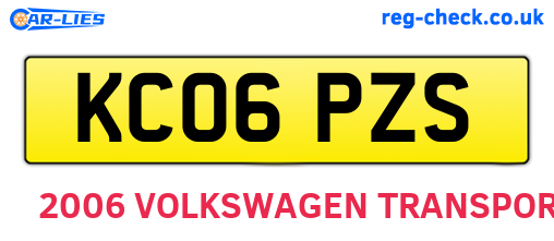 KC06PZS are the vehicle registration plates.