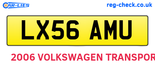 LX56AMU are the vehicle registration plates.