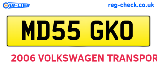 MD55GKO are the vehicle registration plates.