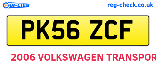 PK56ZCF are the vehicle registration plates.