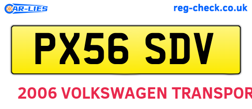PX56SDV are the vehicle registration plates.