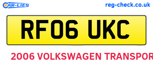 RF06UKC are the vehicle registration plates.
