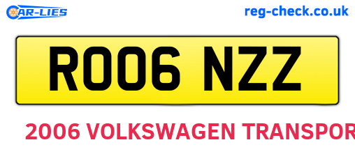 RO06NZZ are the vehicle registration plates.