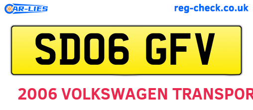 SD06GFV are the vehicle registration plates.