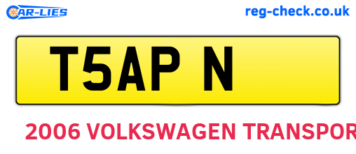 T5APN are the vehicle registration plates.