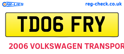 TD06FRY are the vehicle registration plates.