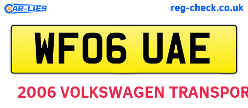WF06UAE are the vehicle registration plates.