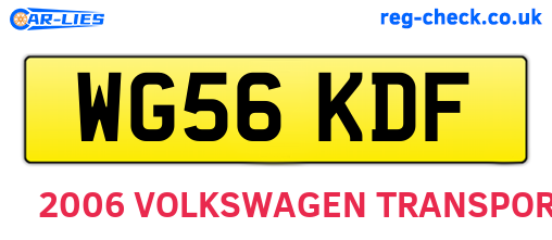 WG56KDF are the vehicle registration plates.