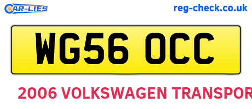 WG56OCC are the vehicle registration plates.