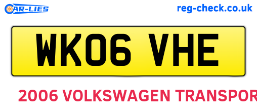 WK06VHE are the vehicle registration plates.