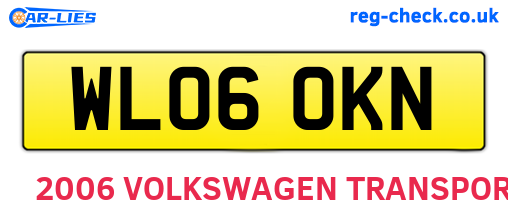 WL06OKN are the vehicle registration plates.