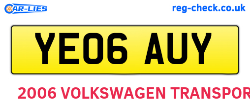 YE06AUY are the vehicle registration plates.