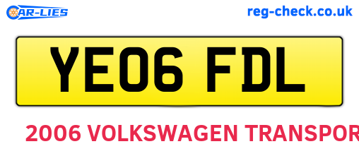 YE06FDL are the vehicle registration plates.
