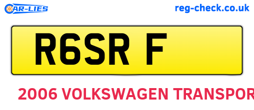 R6SRF are the vehicle registration plates.