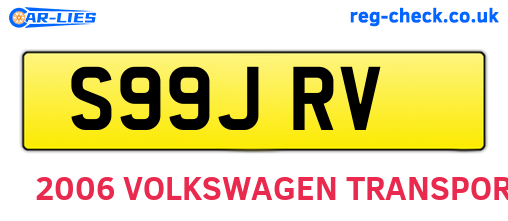 S99JRV are the vehicle registration plates.