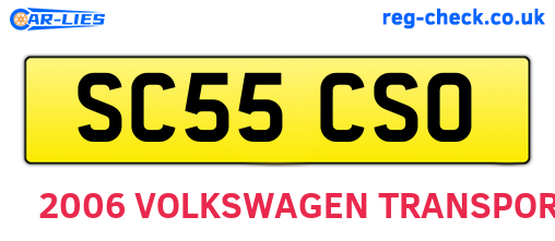 SC55CSO are the vehicle registration plates.