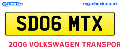 SD06MTX are the vehicle registration plates.
