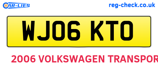 WJ06KTO are the vehicle registration plates.