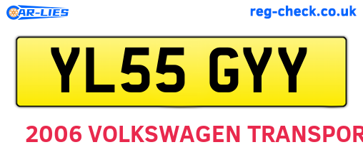 YL55GYY are the vehicle registration plates.
