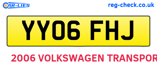 YY06FHJ are the vehicle registration plates.