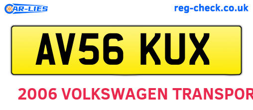 AV56KUX are the vehicle registration plates.
