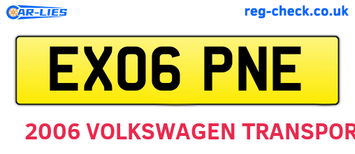 EX06PNE are the vehicle registration plates.