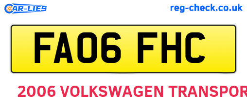 FA06FHC are the vehicle registration plates.