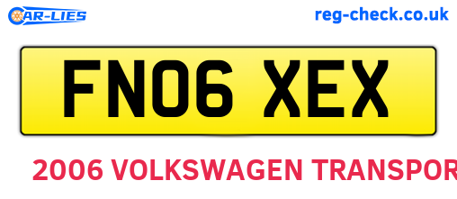 FN06XEX are the vehicle registration plates.