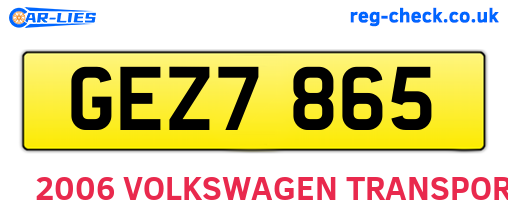 GEZ7865 are the vehicle registration plates.