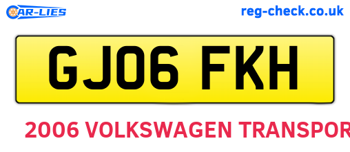 GJ06FKH are the vehicle registration plates.