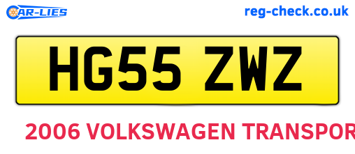 HG55ZWZ are the vehicle registration plates.