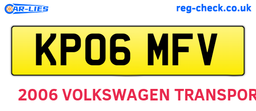 KP06MFV are the vehicle registration plates.