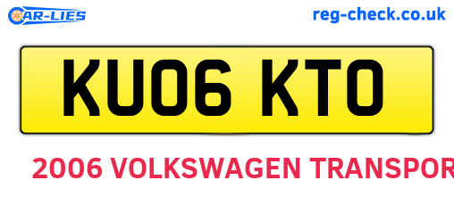 KU06KTO are the vehicle registration plates.