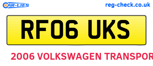 RF06UKS are the vehicle registration plates.