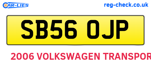 SB56OJP are the vehicle registration plates.